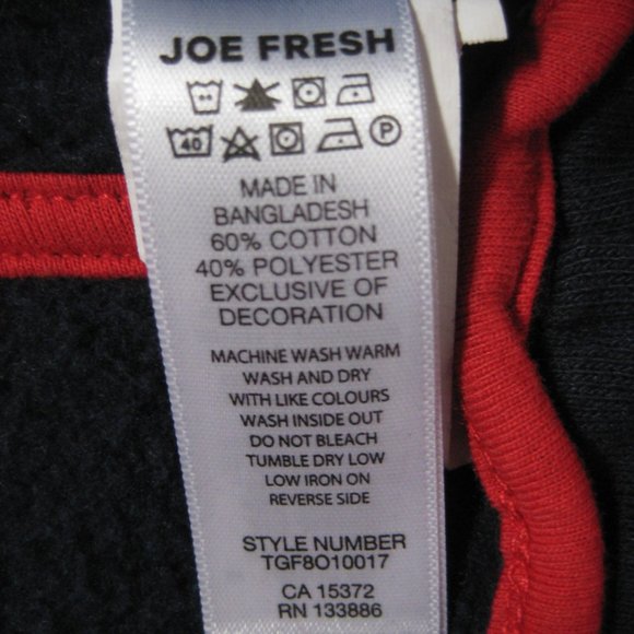 Joe Fresh, cute as a button Girls 4 year toddler, navy blue with red trim - Picture 6 of 6